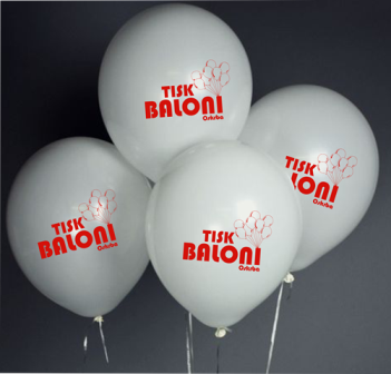 stiri beli baloni s tiskom